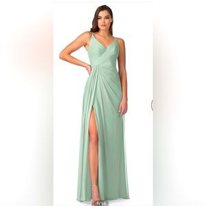 Azazie bridesmaid dress in Agave. Size A10